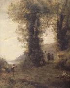 Jean Baptiste Camille  Corot Pastorale (mk11) oil on canvas